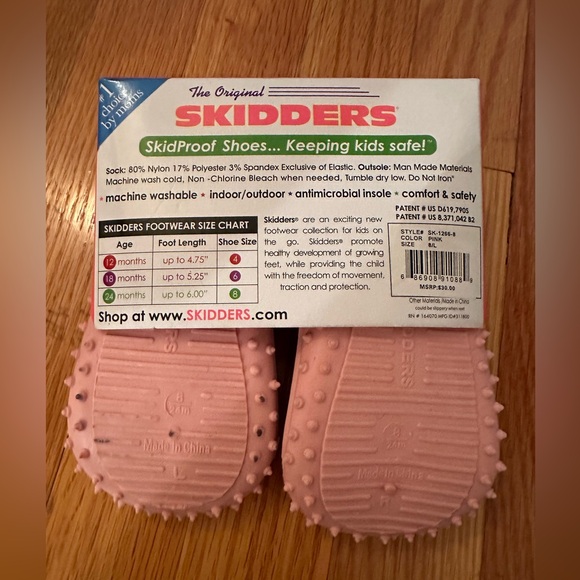 The Original Skidders Baby Toddler Girls Shoes Sz 24 Months  Skid Proof Washable - Picture 3 of 10